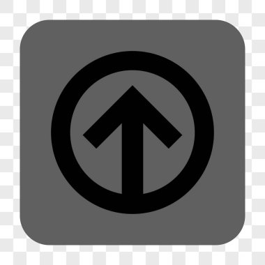 Yön yukarı yuvarlak kare düğme