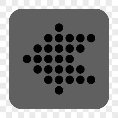 Noktalı ok sol yuvarlak kare düğme