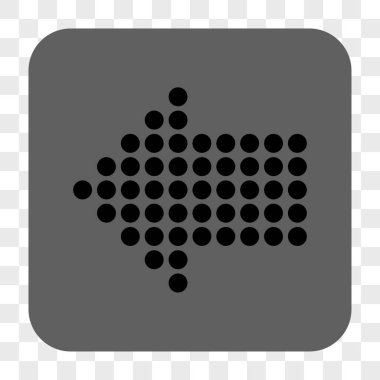 Noktalı ok sol yuvarlak kare düğme