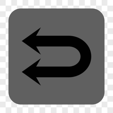 Çift sol ok yuvarlak kare düğme