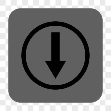 Aşağı yönlü ok yuvarlak kare düğme