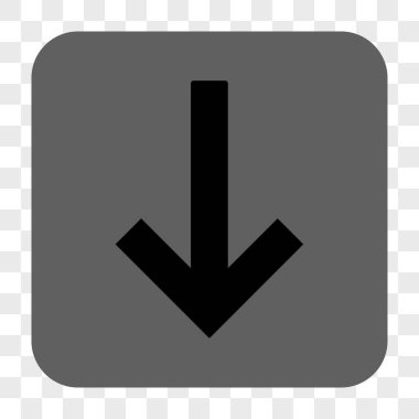 Aşağı ok yuvarlak kare düğme