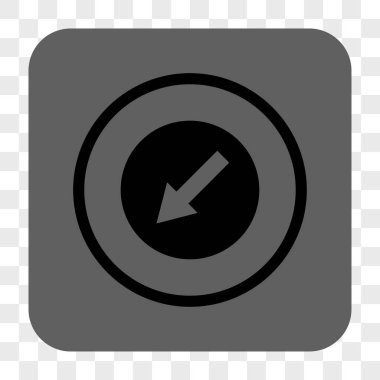 Kare düğme aşağı sol yönlü ok yuvarlak