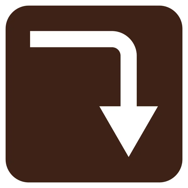 Gire hacia abajo plana cuadrada Vector icono — Vector de stock