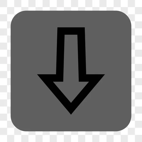Flecha hacia abajo redondeado botón cuadrado — Vector de stock