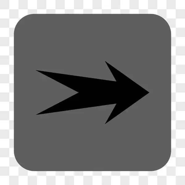 Flèche droite arrondie Bouton carré — Image vectorielle