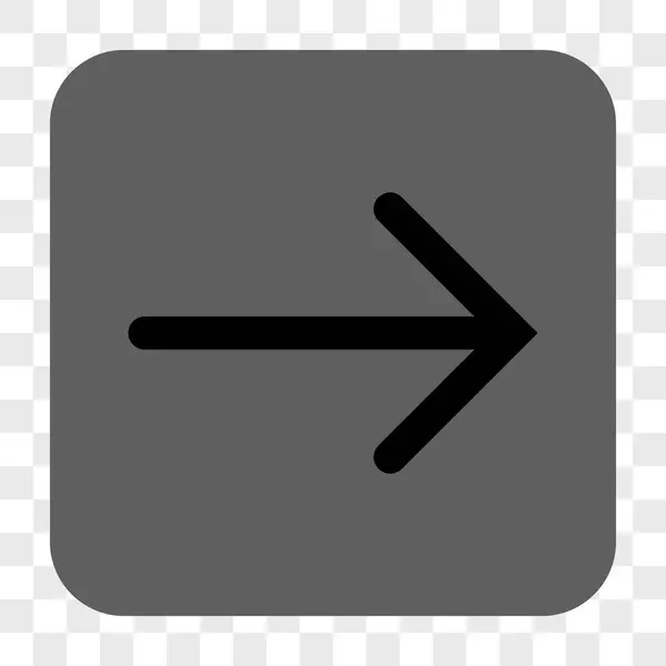 Flèche droite arrondie Bouton carré — Image vectorielle