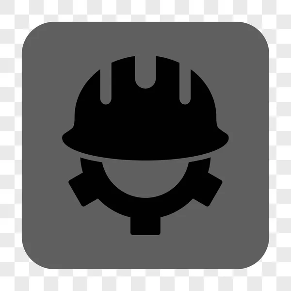 Desenvolvimento capacete arredondado botão quadrado —  Vetores de Stock
