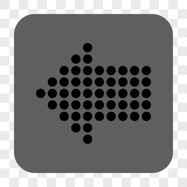 Flèche pointillée Bouton carré arrondi gauche — Image vectorielle