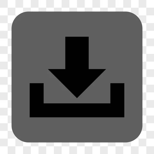 Botón cuadrado redondeado de descargas — Vector de stock