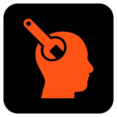 Beyin aracı düz kare vektör simgesi