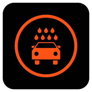 Araba duş düz kare vektör simgesi