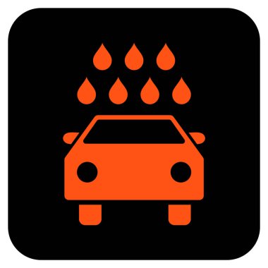 Araba duş düz kare vektör simgesi