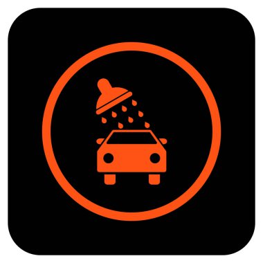 Oto yıkama düz kare vektör simgesi