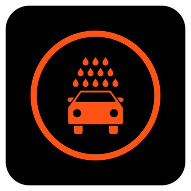 Oto yıkama düz kare vektör simgesi