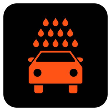 Oto yıkama düz kare vektör simgesi