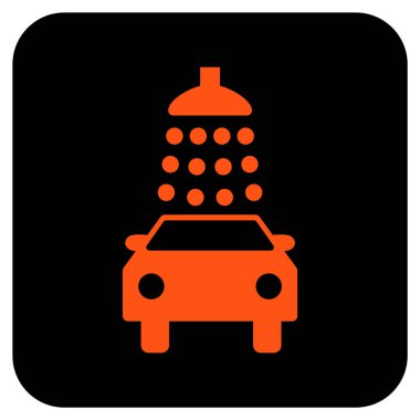 Oto yıkama düz kare vektör simgesi