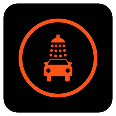 Oto yıkama düz kare vektör simgesi