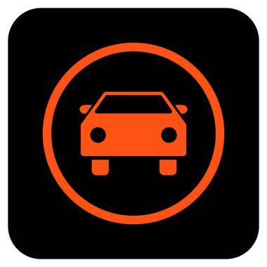 Araba düz kare vektör simgesi