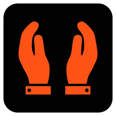 Bakım el düz kare vektör simgesi