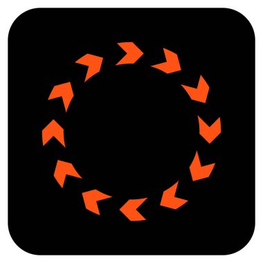 Dolaşım düz kare vektör simgesi