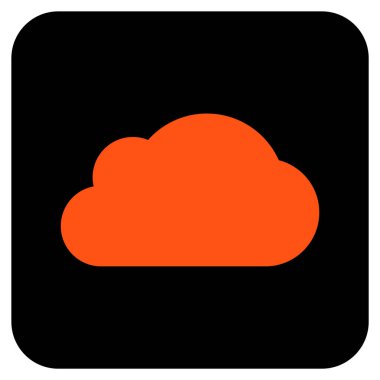 Bulut düz kare vektör simgesi