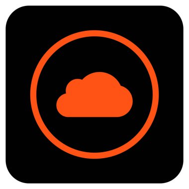 Bulut düz kare vektör simgesi