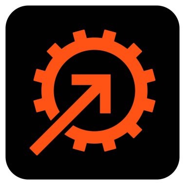 COG Tümleştirme düz kare vektör simgesi