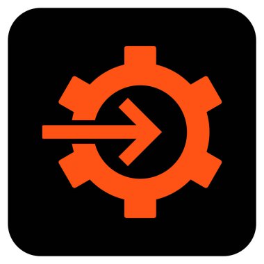 COG Tümleştirme düz kare vektör simgesi