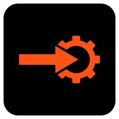 COG Tümleştirme düz kare vektör simgesi