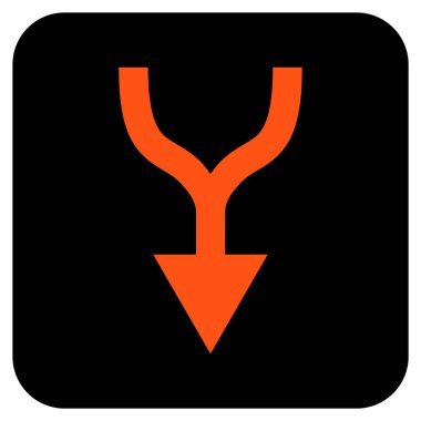 Düz kare vektör simgesi aşağı ok birleştirmek