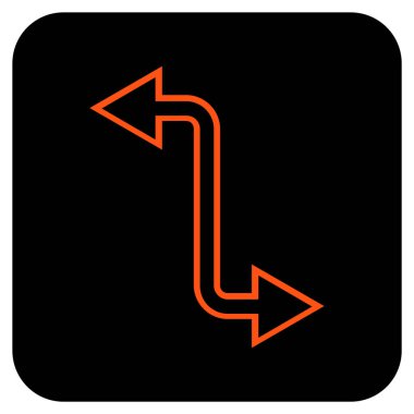 Eğri Exchange ok düz kare vektör simgesi