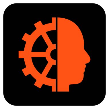 Cyborg vites düz kare vektör simgesi