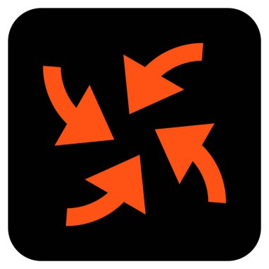 Siklon oklar düz kare vektör simgesi