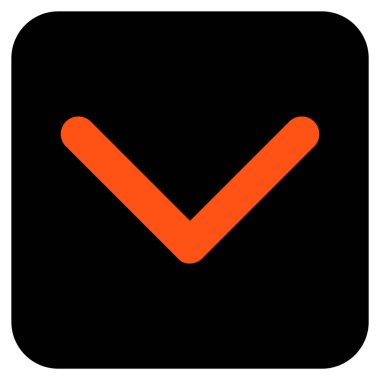 Düz aşağı yön vektör simgesi kare