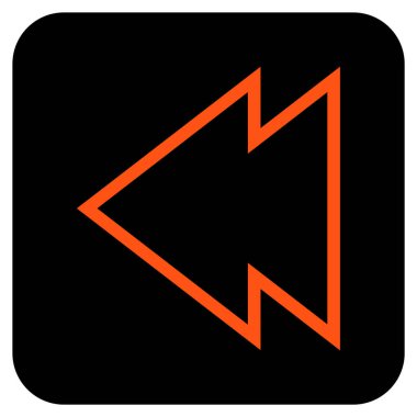 Düz sol yön vektör simgesi kare