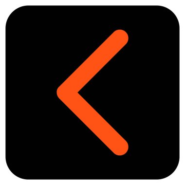 Düz sol yön vektör simgesi kare