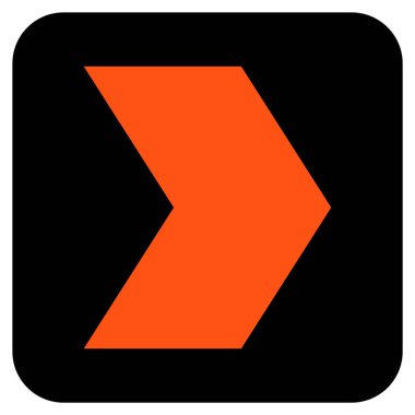 Şu yönde düz vektör simgesi kare