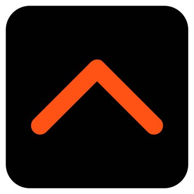 Düz yukarı yön vektör simgesi kare