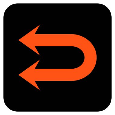 Sola çift ok düz kare vektör simgesi