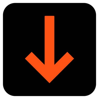 Ok düz kare vektör simgesi