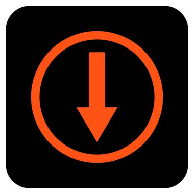 Yuvarlak ok düz kare vektör simgesi