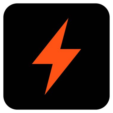 Elektrik Strike düz kare vektör simgesi