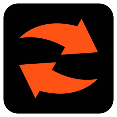 Exchange oklar düz kare vektör simgesi