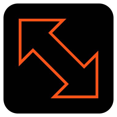 Exchange çapraz düz kare vektör simgesi