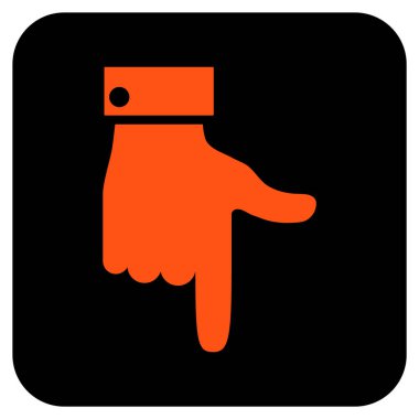 El işaretçisi düz aşağı vektör simgesi kare