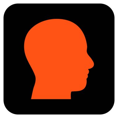 Kafa düz kare vektör simge profil