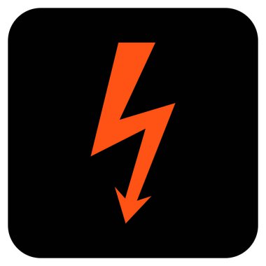 Yüksek gerilim düz kare vektör simgesi