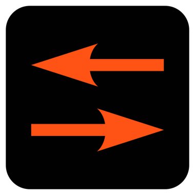 Yatay Exchange oklar düz kare vektör simgesi