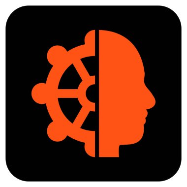 Akıl düz kare vektör simgesi